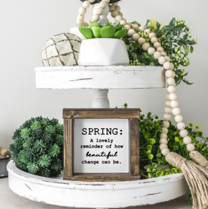 Spring Tiered Tray Signs