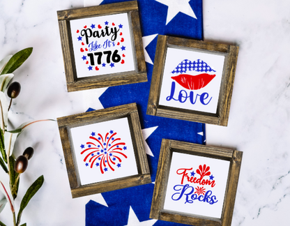 Stars & Stripes Tiered Tray Signs